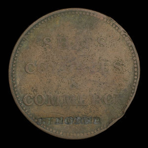 Canada, unknown, 1/2 penny : 1835