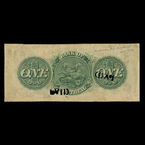 Canada, Bank of Montreal, 1 dollar : January 3, 1859