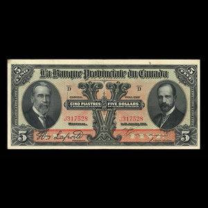 Canada, Provincial Bank of Canada, 5 dollars : January 31, 1919