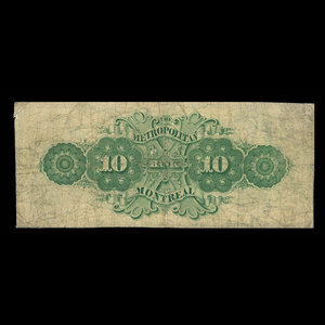 Canada, Metropolitan Bank, 10 dollars : May 1, 1872