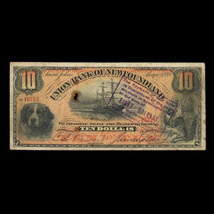 Canada, Union Bank of Newfoundland, 10 dollars : May 1, 1889