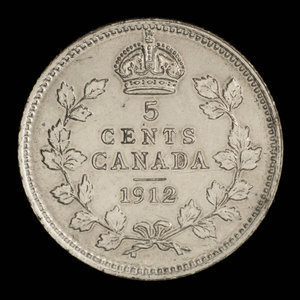 Canada, George V, 5 cents : 1912