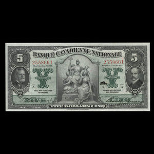 Canada, Banque Canadienne Nationale, 5 dollars : February 1, 1925