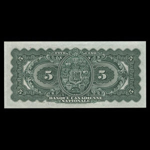 Canada, Banque Canadienne Nationale, 5 dollars : February 1, 1925