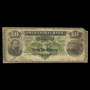 Canada, Central Bank of Canada, 10 dollars : January 1, 1884