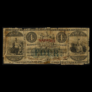 Canada, Bank of British North America, 4 dollars : January 1, 1856