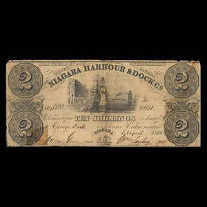 Canada, Niagara Harbour & Dock Co., 2 dollars : April 3, 1841