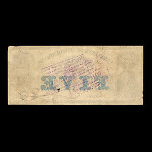 Canada, Union Bank of Newfoundland, 5 pounds : October 2, 1865