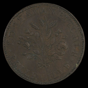 United States of America, T.D. Seaman, 1 cent : 1838