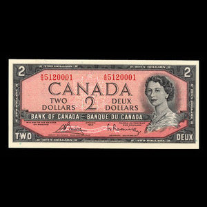 Canada, Bank of Canada, 2 dollars : 1954