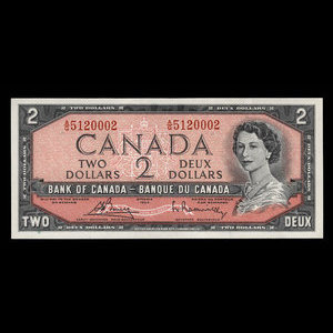 Canada, Bank of Canada, 2 dollars : 1954