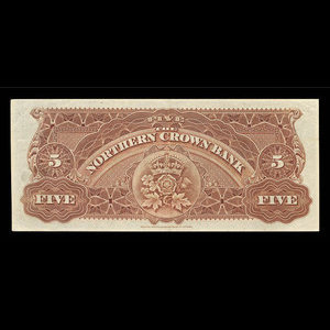 Canada, Northern Crown Bank, 5 dollars : July 2, 1908