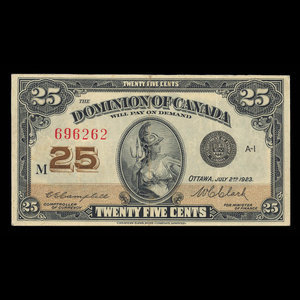 Canada, Dominion of Canada, 25 cents : July 2, 1923