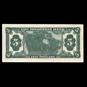 Canada, Dominion Bank, 5 dollars : February 1, 1931