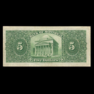 Canada, Bank of Montreal, 5 dollars : January 2, 1904