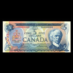 Canada, Bank of Canada, 5 dollars : 1972