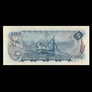 Canada, Bank of Canada, 5 dollars : 1972