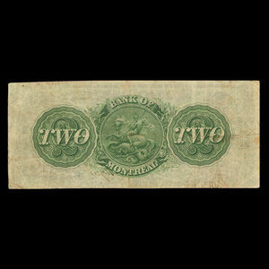 Canada, Bank of Montreal, 2 dollars : January 3, 1859