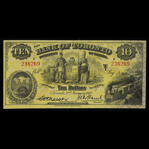 Canada, Bank of Toronto (The), 10 dollars : January 2, 1937