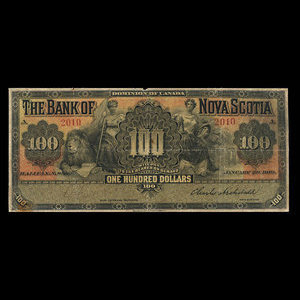 Canada, Bank of Nova Scotia, 100 dollars : January 2, 1919