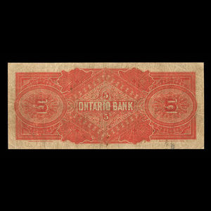 Canada, Ontario Bank, 5 dollars : June 1, 1888