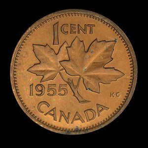 Canada, Elizabeth II, 1 cent : 1955