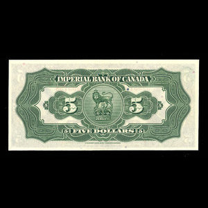 Canada, Imperial Bank of Canada, 5 dollars : November 1, 1934