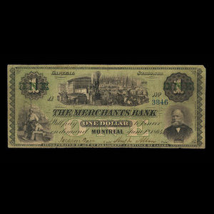 Canada, Merchants Bank (The), 1 dollar : June 1, 1864