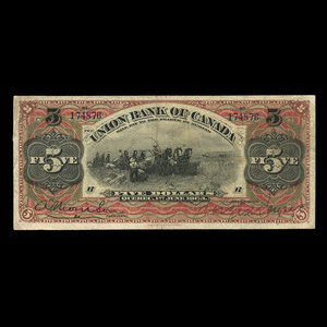 Canada, Union Bank of Canada (The), 5 dollars : June 1, 1903