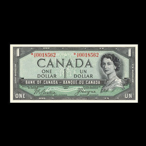 Canada, Bank of Canada, 1 dollar : 1954