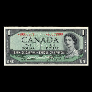 Canada, Bank of Canada, 1 dollar : 1954