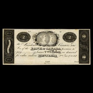 Canada, Bank of Canada, 2 dollars : January 1, 1822