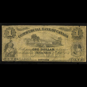 Canada, Commercial Bank of Canada, 1 dollar : January 2, 1857