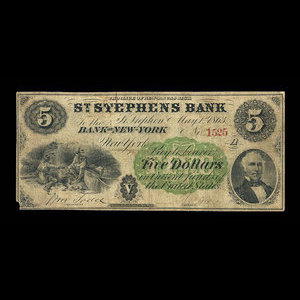 Canada, St. Stephen's Bank, 5 dollars : May 1, 1863