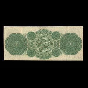 Canada, Union Bank of Lower Canada, 5 dollars : March 1, 1866