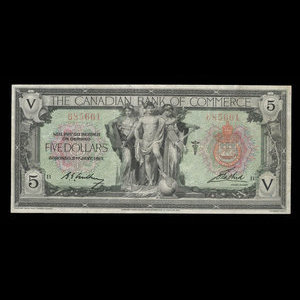 Canada, Canadian Bank of Commerce, 5 dollars : January 2, 1917