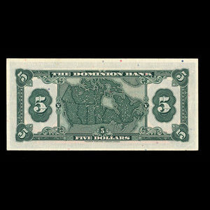 Canada, Dominion Bank, 5 dollars : January 2, 1935