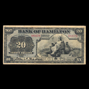 Canada, Bank of Hamilton, 20 dollars : June 1, 1914