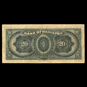 Canada, Bank of Hamilton, 20 dollars : June 1, 1914