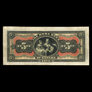 Canada, Home Bank of Canada, 5 dollars : March 1, 1904