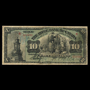 Canada, Home Bank of Canada, 10 dollars : March 1, 1904