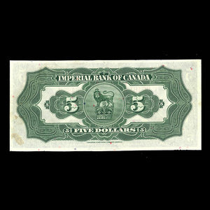 Canada, Imperial Bank of Canada, 5 dollars : November 1, 1934