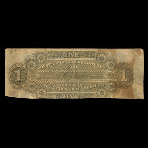 Canada, Molsons Bank, 1 piastre : October 1, 1853