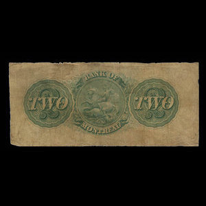 Canada, Bank of Montreal, 2 dollars : January 3, 1859