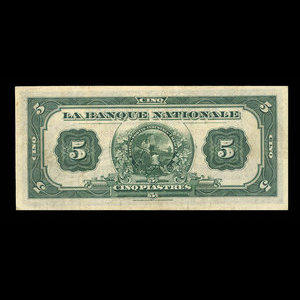 Canada, La Banque Nationale (National Bank), 5 dollars : November 2, 1922