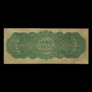 Canada, People's Bank of Halifax, 4 dollars : July 1, 1870