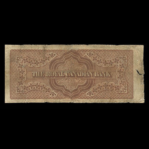 Canada, Royal Canadian Bank, 1 dollar : July 26, 1865