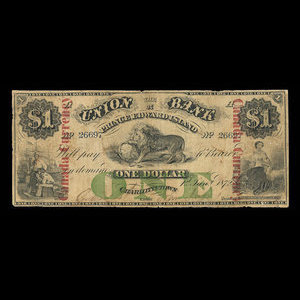 Canada, Union Bank of Prince Edward Island, 1 dollar : January 1, 1872