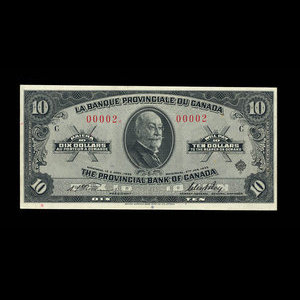 Canada, Provincial Bank of Canada, 10 dollars : January 2, 1935