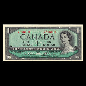 Canada, Bank of Canada, 1 dollar : 1954